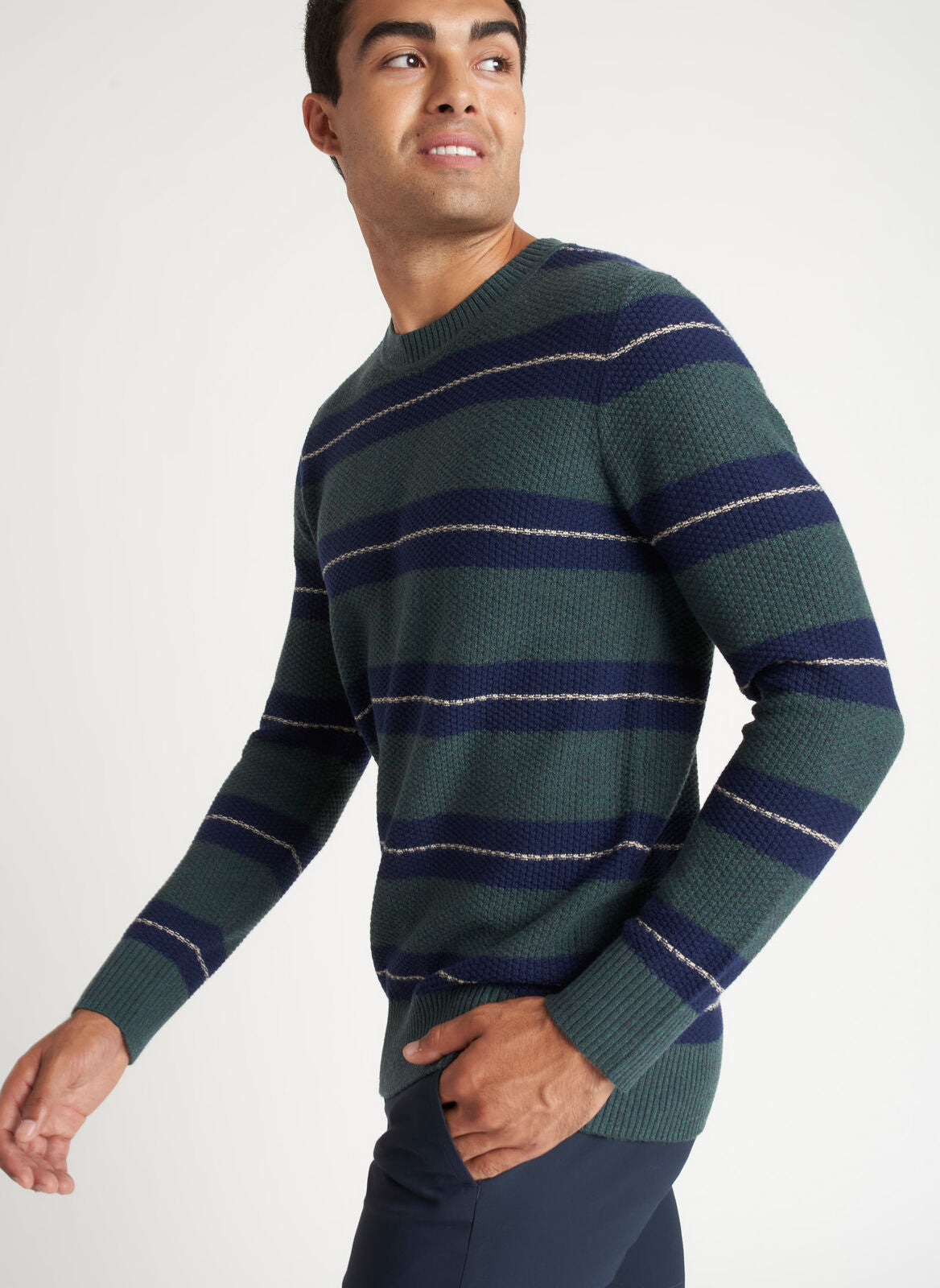 Kit and Ace — Merino Waffle Striped Sweater