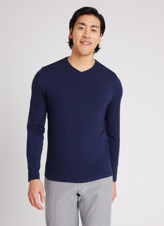 Upgraded Brushed Long Sleeve V-Neck Tee | Men's Tees – Kit and