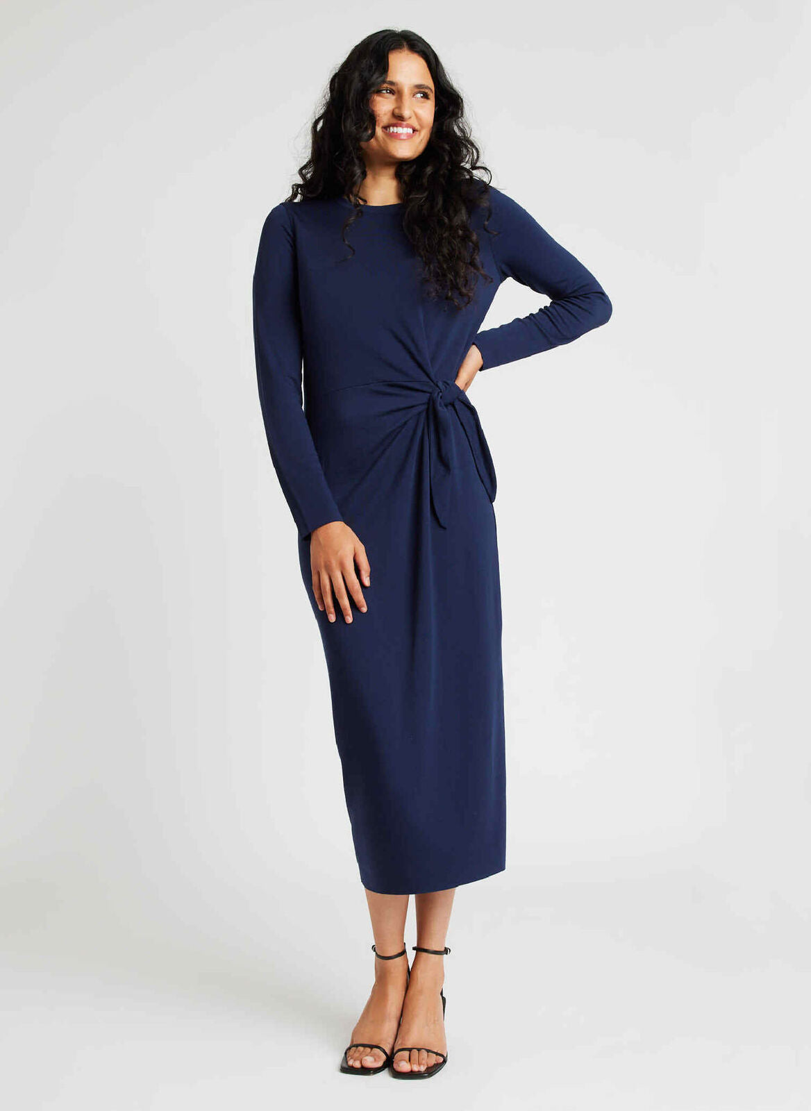 Kit and Ace — Brushed Long Sleeve Tie Dress